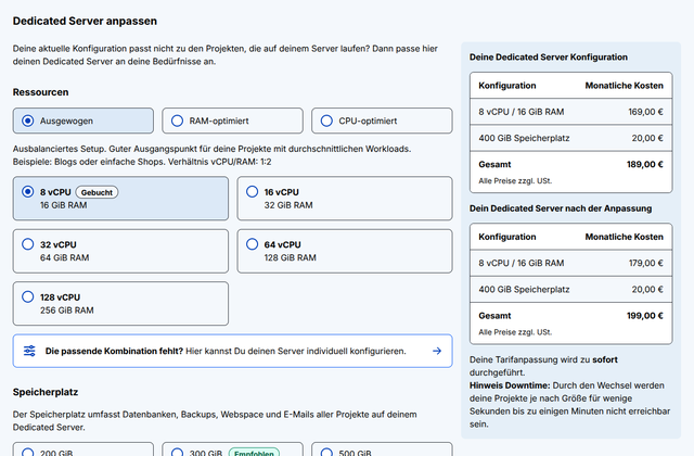 Vorschau 7 · Server anpassen